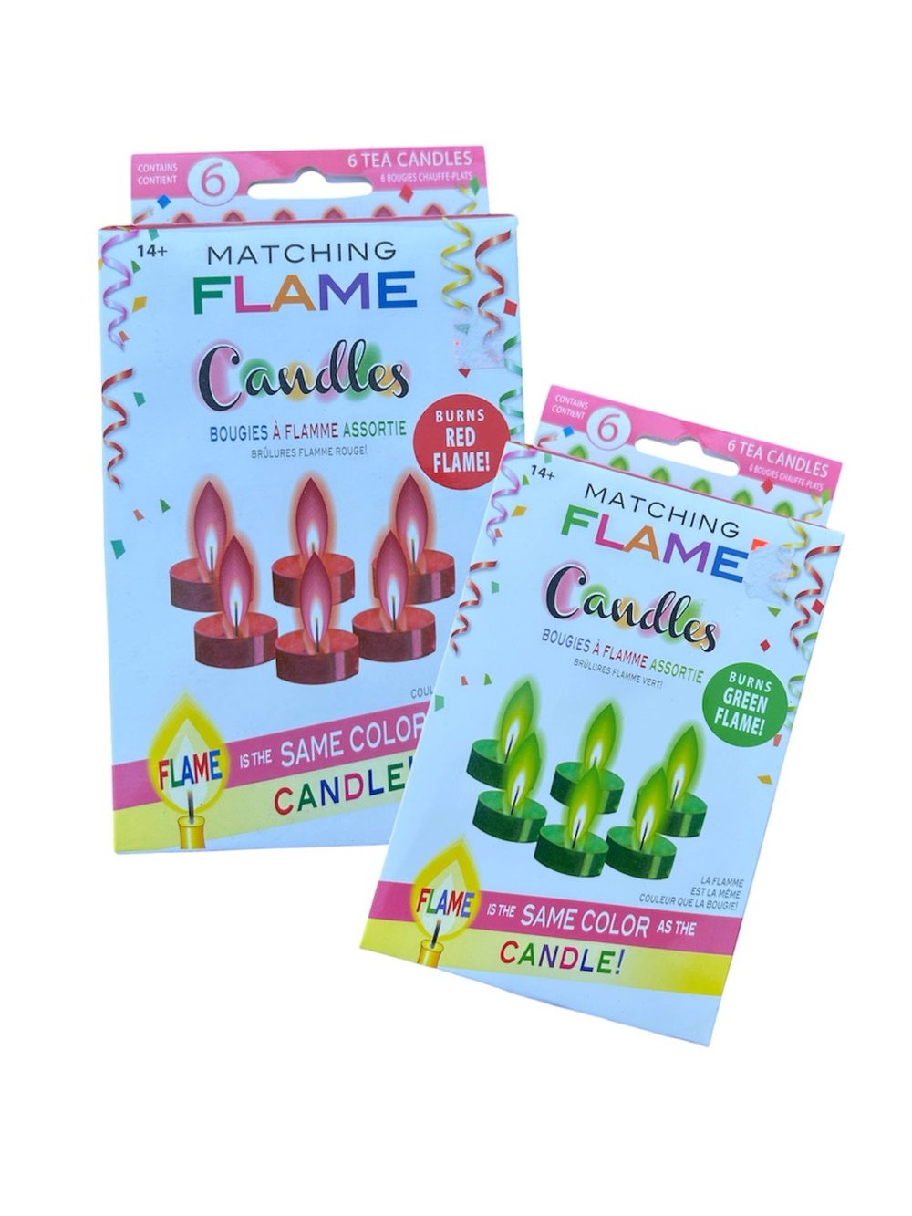 Matching Flame Candle Cute Holiday Red Green Party Decorations Bundle Brand New